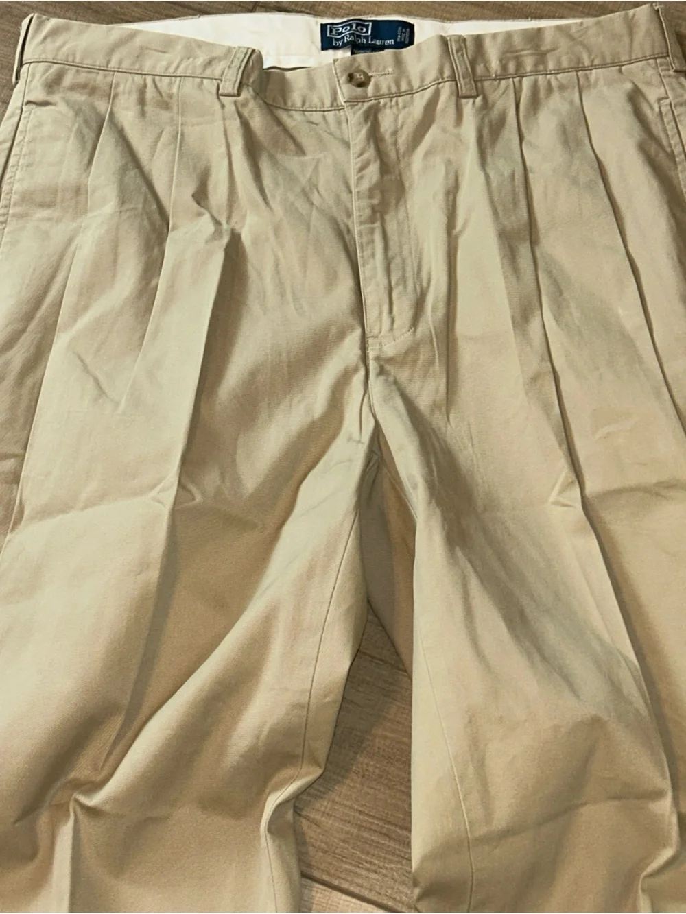 Polo Ralph Lauren Chino Pants Classic Fit Beige Mens 36/30 Basic Preppy Academic